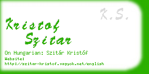 kristof szitar business card