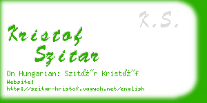 kristof szitar business card